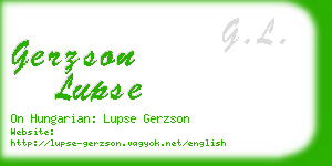 gerzson lupse business card